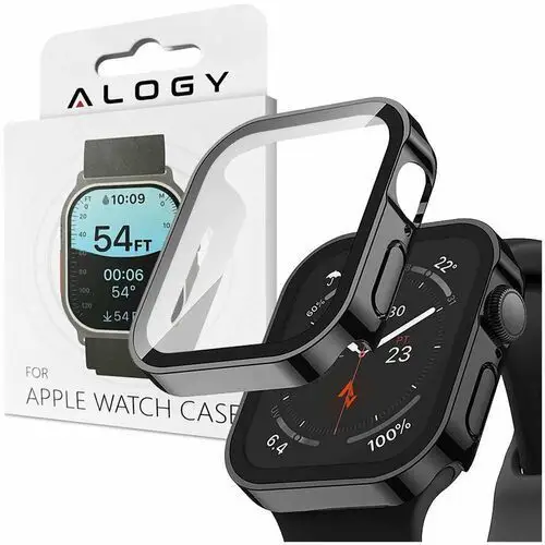 Obudowa ochronna z szkłem Alogy Protector Case 2w1 nakładka etui do Apple Watch 7/8 45mm Czarna