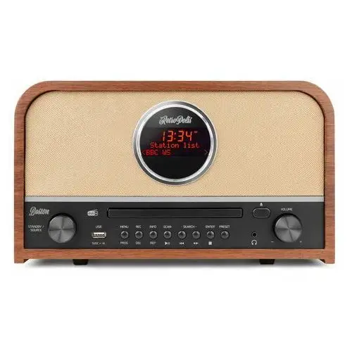 Radio cyfrowe retropolis boston retro vintage usb bluetooth odtwarzac cd brązowe Inny producent