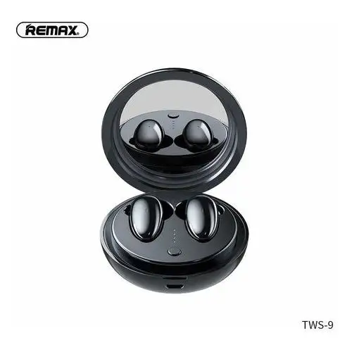 Remax słuchawki bezprzewodowe / bluetooth tws-9 ze stacją dokującą i lusterkiem czarne Inny producent