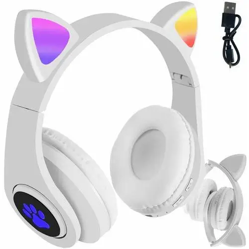 Słuchawki dla Dzieci LED RGB Bluetooth Kocie Uszy MALATEC