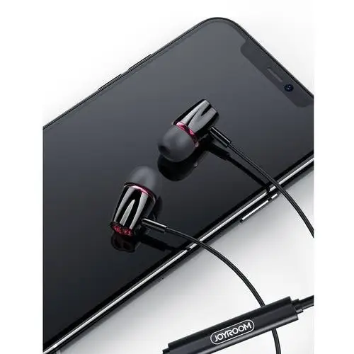 Joyroom Słuchawki 3,5mm mini jack z pilotem i mikrofonem czarny (jr-el114) joyroom