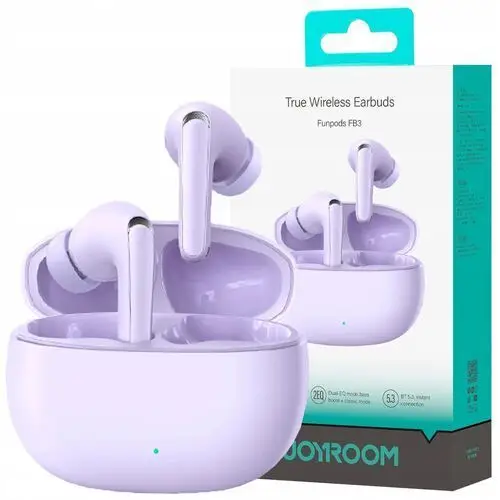 Joyroom Słuchawki Bezprzewodowe Do Uszne Głośne Tws Bluetooth 5.3 Fioletowe