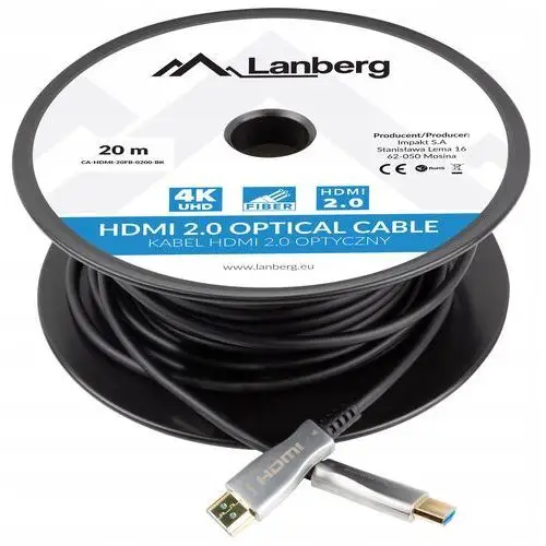 Kabel 20m Hdmi Lanberg v2.0 Premium High optical