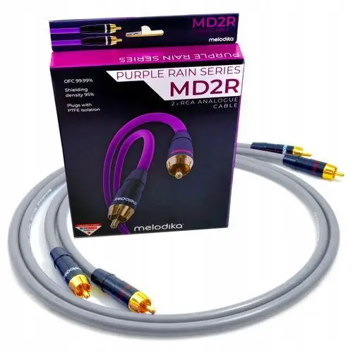 Kabel 2x Rca 2RCA Cinch Interkonekt Audio Melodika MD2R05G Gunmetal 0,5m