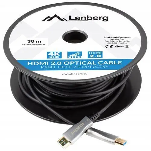 Kabel 30m Hdmi Lanberg v2.0 Premium High optical