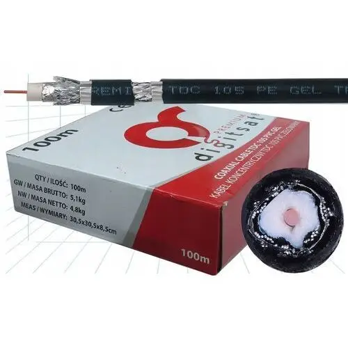 Kabel Antenowy Koncentryczny Premium Tdc 105 Gel c, rolka 100 mb