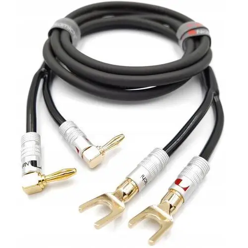 Kabel głośnikowy Nakamichi 2x1,5 banan widełki 2m