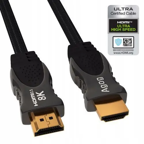 Kabel Hdmi 2.1 Przewód Uhd High Speed 8K60Hz 4K120Hz Certyfikowany Agog 2m