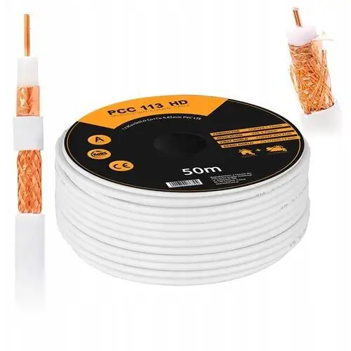 Kabel Przewód Koncentryczny Antenowy PCC113 Cu 50M