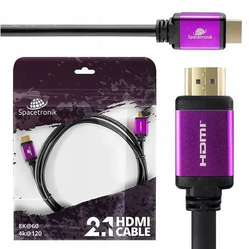 Kabel Uhs Hdmi 2.1 8K 48 Gbit/s Spacetronik 12m Mocny czarny