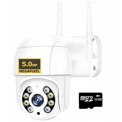 Kamera Do Monitoringu 5MP Wifi Ultra Hd Obrotowa Czujnik Ruchu Sd Biała