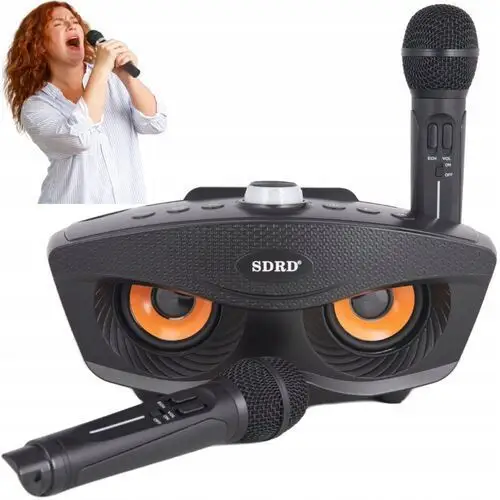 Karaoke Bezprzewodowy Zestaw Głośnik 2 Mikrofony Bluetooth Na Imprezy
