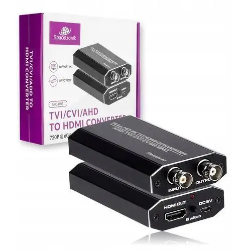 Konwerter sygnału Adapter Tvi CVI Ahd na Hdmi Upscaler 720p 1080p 60Hz Bnc