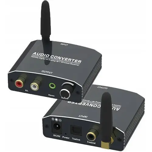 Konwerter Toslink/Coaxial/Bluetooth na analogowy sygnał audio 2x Rca 3.5mm