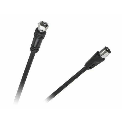 KPO2738-1,8 Kabel wtyk tv - wtyk F 1,8m czarny