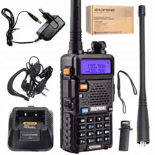 Krótkofalówka Walkie Talkie Baofeng UV-5R 5W Pmr Radiotelefon Duży Zasięg