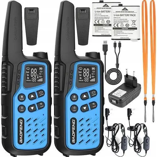 Krótkofalówka Walkie Talkie Radiotelefon Niebieskie Pmr Baofeng BF-25E Twin