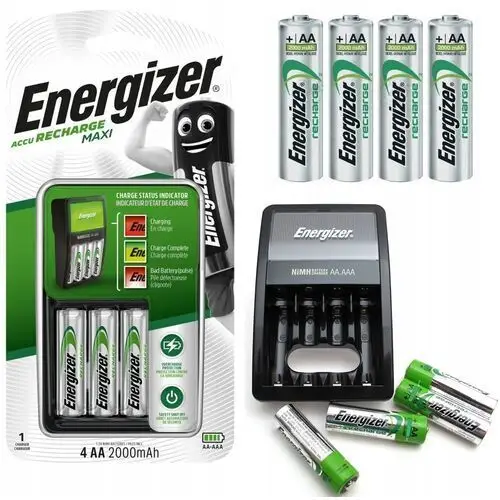 Ładowarka baterii na akumulatorki Aaa Aa +4x 2000mAh akumulatorek Energizer