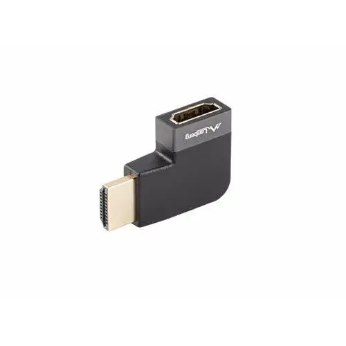 Adapter hdmi(m)->hdmi(f) 8k kątowy prawo aluminium srebrny lanberg