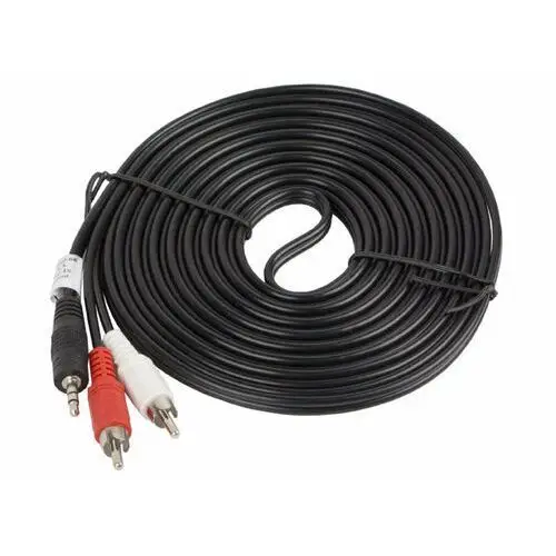 Lanberg ca-mjrc-10cc-0050-bk lanberg kabel stereo audio mini jack 3,5mm (m)->2x rca cinch 5m