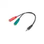 Kabel adapter Lanberg Minijack 3,5mm 4-pin (M) - > 2x Minijack 3,5mm 3-pin (F) (słuchawki + mikrofon) 0,2m czarny Sklep on-line