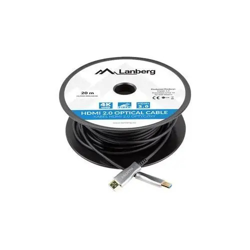 Lanberg kabel hdmi m/m v2.0 20m czarny ca-hdmi-20fb-0200-bk