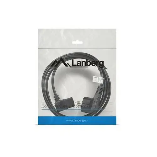 Lanberg kabel zasilający cee 7/7 - iec 320 c13 kątowy vde 1.8m czarny