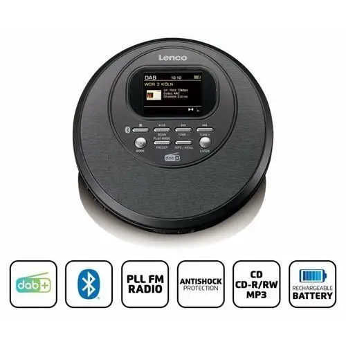 Cd-500bk - discman z radiem bluetooth i dab+/fm Lenco