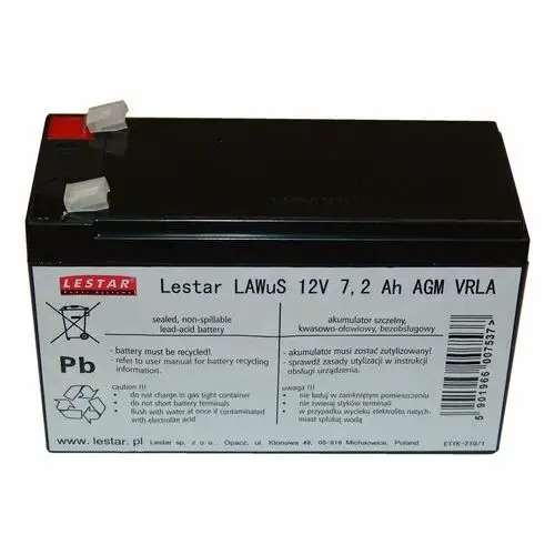 Akumulator LESTAR LAWuS AGM VRLA, 7200 mAh, 12 V