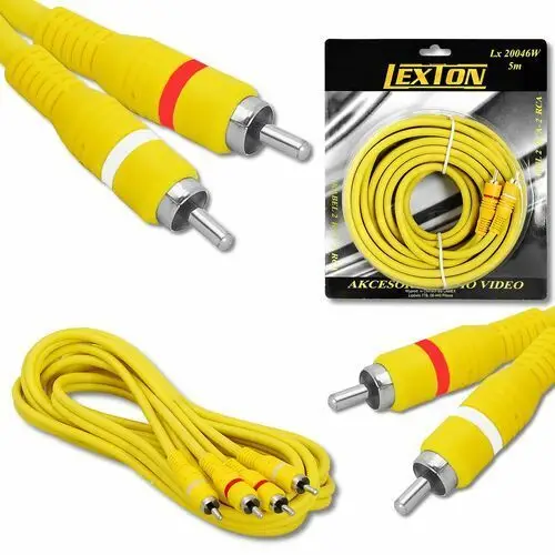 Lexton Kabel 2 wtyki rca - 2 wtyki rca. 5m żółty