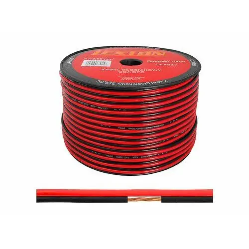 Kabel głośnikowy 2x2.50 cca czarno/czerwony Lexton