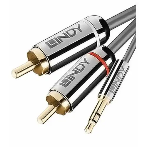 Lindy cromo line 35332 – kabel mini jack 3.5mm – 2x rca – 0,5m: kolor - 0,5m