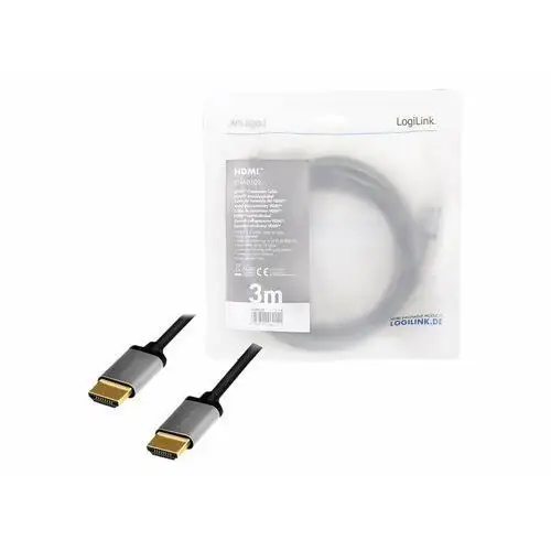 LogiLink Kabel HDMI 4K/60Hz, aluminium 3m Czarny