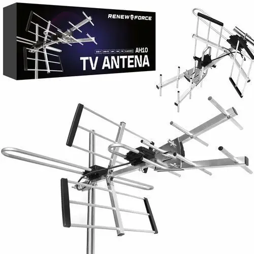 Antena DVBT2 do TV Naziemnej ZEWNĘTRZNA Kierunkowa Combo MUX8 HD 4K LTE VHF AH10
