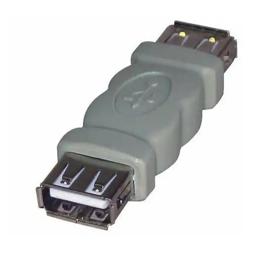 USB złączka, (2.0), USB A F - USB A F, szara, Logo