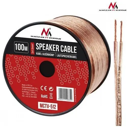 Kabel głośnikowy 100m mctv-512 2x1.5mm2 Maclean