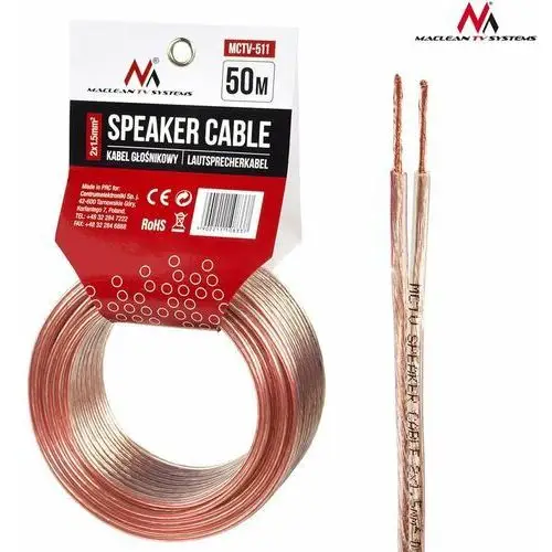 Maclean kabel głośnikowy 50m mctv-511 2x1.5mm2