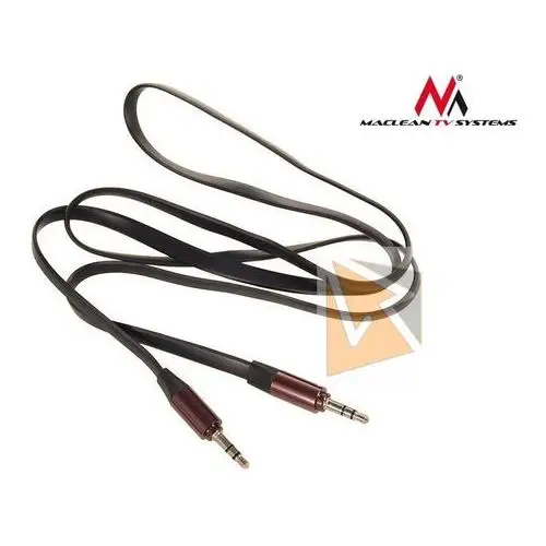 Maclean przewód jack 3.5mm, płaski 1m, metalowy wtyk, black maclean mctv-694 b