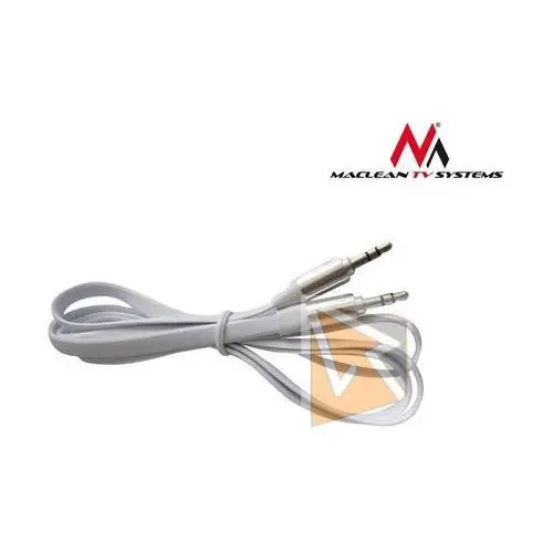 Maclean Przewód jack 3.5mm, płaski 1m, metalowy wtyk, white Maclean MCTV-694 W
