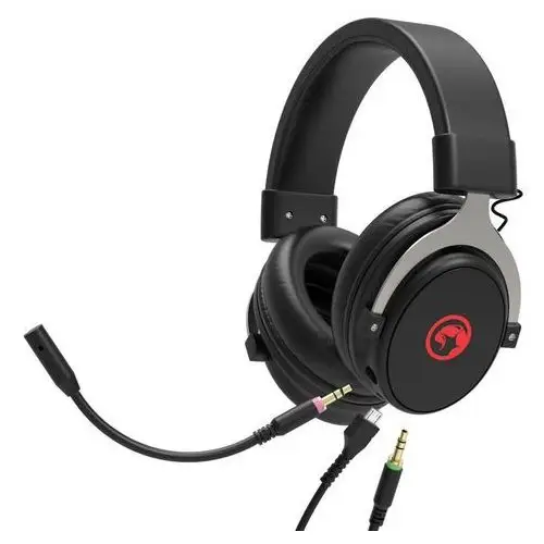 Marvo HG9052, słuchawki z mikrofonem, regulacja głośności, czarna, podświetlane na czerwono, USB 7.1 (virtual)