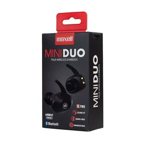 MAXELL MINI DUO Słuchawki bezprzewodowe bluetooth TWS EARBUDS czarne