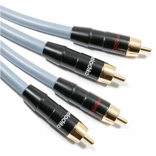 Melodika gunmetal edition md2r05g - kabel interkonekt audio 2 rca - 2 rca (cinch) 0.5m: długość - 0,5m