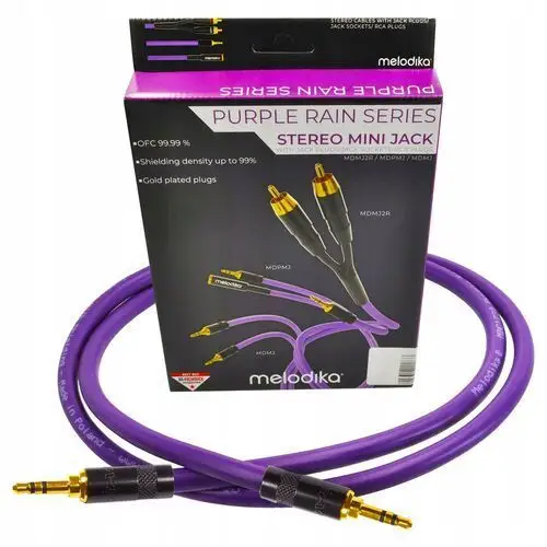 Melodika MDMJ15 Purple Rain Kabel Audio Mini Jack 3.5mm Stereo Aux 1,5m