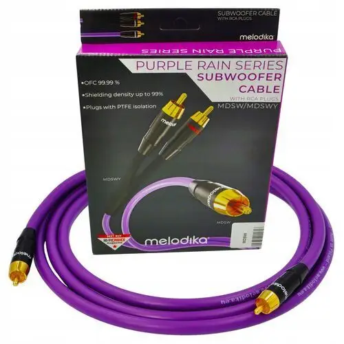 Melodika MDSW10 Purple Rain Kabel Do Subwoofera Rca Rca Cinch Ofc 1m