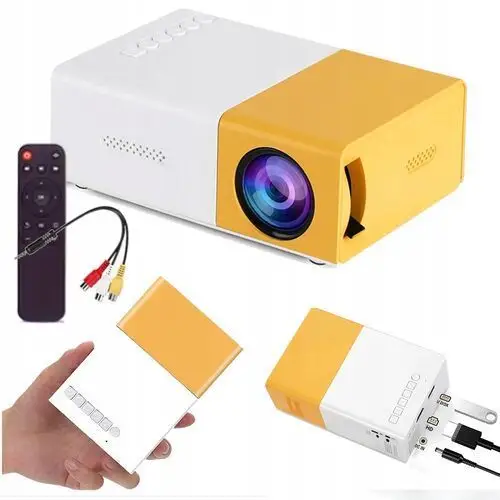 Mini Projektor Led Cyfrowy Hdmi Sd Usb Full Hd Do Bajek Filmów Z Pilotem