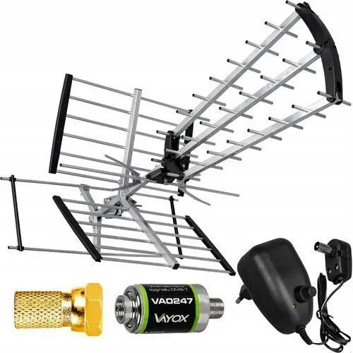 Mocna Antena DVB-T2 Do Tv Naziemnej 4K Combo MUX8 Vhf Uhf Lte Aktywna Vayox