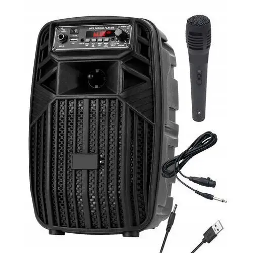 Mocna Kolumna Karaoke Przenośna 400W Głośnik Bluetooth Usb Fm Mikrofon