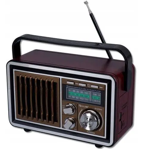 Mocne Radio Retro Przenośne Akumulator Aux Fm Usb Bluetooth Bt