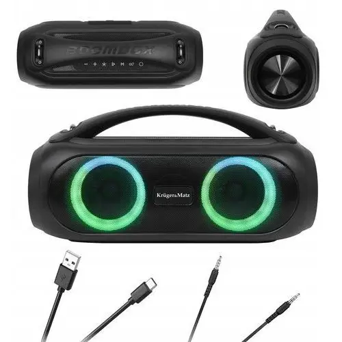 Mocny Głośnik Bluetooth Przenośny Boombox Sd Fm Karaoke Tws