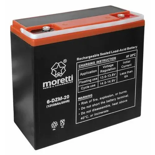 Moretti Akumulator (gel) 12v 20ah 6-dzm-20 p+ skuter elektryczny